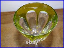 Superbe Verre à Vin du Rhin Cristal Baccarat Harcourt Vert Anis Ouraline Roemer