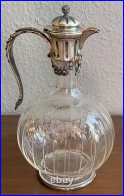 Superbe carafe Baccarat monture argent massif Joseph Martel style Louis XVI