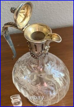 Superbe carafe Baccarat monture argent massif Joseph Martel style Louis XVI