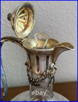 Superbe carafe Baccarat monture argent massif Joseph Martel style Louis XVI