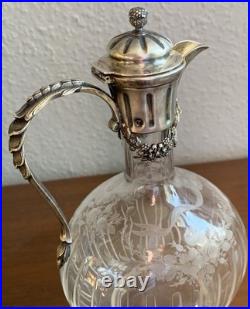 Superbe carafe Baccarat monture argent massif Joseph Martel style Louis XVI