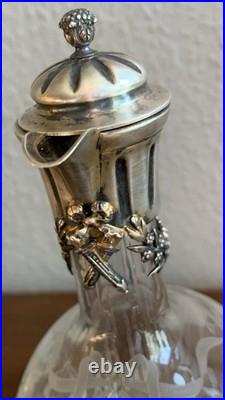 Superbe carafe Baccarat monture argent massif Joseph Martel style Louis XVI