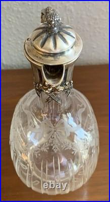 Superbe carafe Baccarat monture argent massif Joseph Martel style Louis XVI