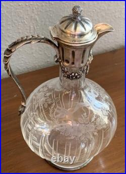 Superbe carafe Baccarat monture argent massif Joseph Martel style Louis XVI