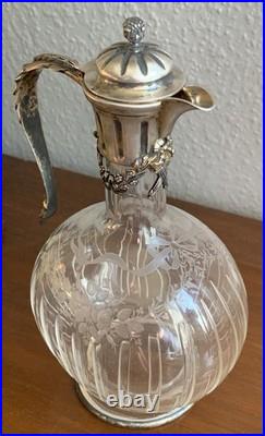 Superbe carafe Baccarat monture argent massif Joseph Martel style Louis XVI