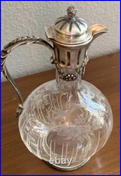 Superbe carafe Baccarat monture argent massif Joseph Martel style Louis XVI
