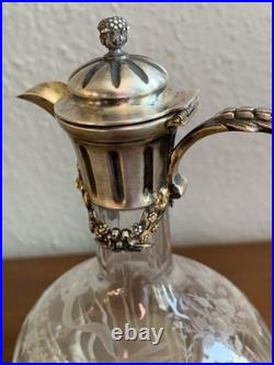 Superbe carafe Baccarat monture argent massif Joseph Martel style Louis XVI