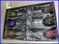Superbe coffret de 6 verres à vin en cristal coloré BACCARAT BERTRICHAMPS KLEIN