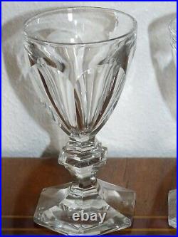 Superbe lot de 4 verres à vin en cristal Baccarat modèle Harcourt H= 12,5 cm