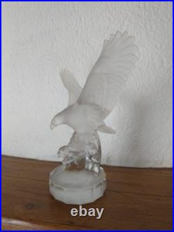 Superbe sculpture aigle ailes déployées cristal Baccarat Saint Louis Bayel