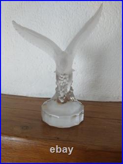 Superbe sculpture aigle ailes déployées cristal Baccarat Saint Louis Bayel