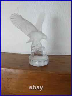 Superbe sculpture aigle ailes déployées cristal Baccarat Saint Louis Bayel