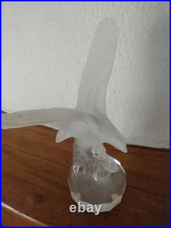 Superbe sculpture aigle ailes déployées cristal Baccarat Saint Louis Bayel