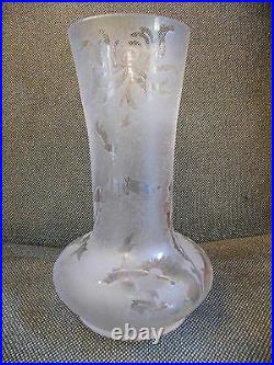 Vase Art Nouveau en Cristal Dégagé à l'Acide St Louis Baccarat