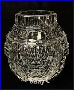 Vase D'époque Art Déco En Cristal De Baccarat A Pan Coupé 21,5 CM De Haut