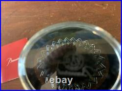 Vase Eye rond gris / noir en cristal de Baccarat