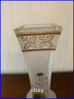 Vase givré chardon en cristal de Baccarat h 25 cm