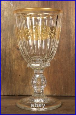 Verre à Vin Ancien en Cristal Moulé de Baccarat Doré Charles X 19ème