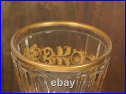Verre à Vin Ancien en Cristal Moulé de Baccarat Doré Charles X 19ème