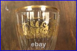 Verre à Vin Ancien en Cristal Moulé de Baccarat Doré Charles X 19ème