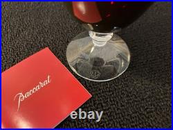 Verre à vin Véga bas couleur rouge en cristal de Baccarat