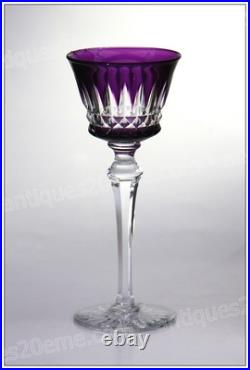 Verre à vin du Rhin cristal de Baccarat modèle Buckingham violet Roemer glass Verre à vin du Rhin cristal de Baccarat modèle Buckingham violet Roemer glass