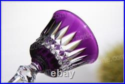 Verre à vin du Rhin cristal de Baccarat modèle Buckingham violet Roemer glass Verre à vin du Rhin cristal de Baccarat modèle Buckingham violet Roemer glass