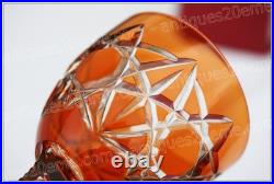 Verre à vin du Rhin cristal de Baccarat modèle S1134 orange Roemer glass