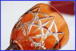 Verre à vin du Rhin cristal de Baccarat modèle S1134 orange Roemer glass