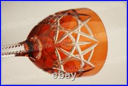 Verre à vin du Rhin cristal de Baccarat modèle S1134 orange Roemer glass