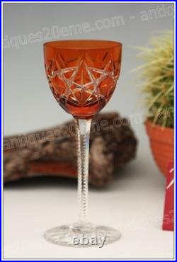 Verre à vin du Rhin cristal de Baccarat modèle S1134 orange Roemer glass