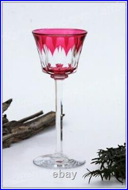 Verre à vin du Rhin en cristal de Baccarat Caracas rouge Roemer glass red
