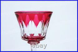 Verre à vin du Rhin en cristal de Baccarat Caracas rouge Roemer glass red