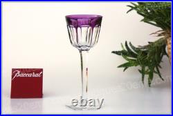 Verre à vin du Rhin en cristal de Baccarat modèle Harcourt violet Roemer glass