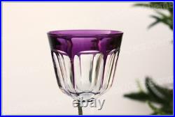 Verre à vin du Rhin en cristal de Baccarat modèle Harcourt violet Roemer glass