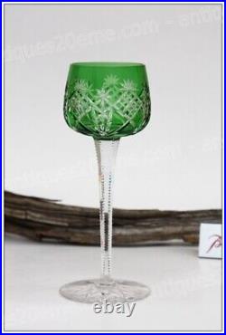 Verre à vin du Rhin en cristal de Baccarat modèle Racine vert Roemer glass