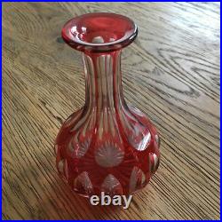 Verre et Flacon en Cristal Taillé Baccarat Rouge XIXéme French Glass 19thC