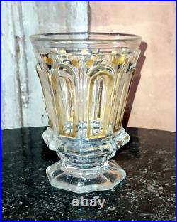Verre gobelet ancien en Cristal Baccarat Charles X rare dorure H 12 cm XIX ème