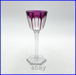 Verre roemer vin du Rhin cristal signé BACCARAT doublé AMÉTHYSTE modèle HARCOURT