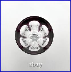 Verre roemer vin du Rhin cristal signé BACCARAT doublé AMÉTHYSTE modèle HARCOURT