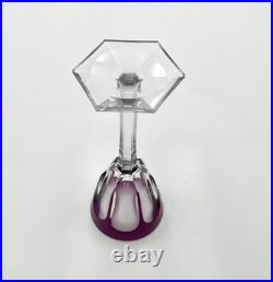 Verre roemer vin du Rhin cristal signé BACCARAT doublé AMÉTHYSTE modèle HARCOURT