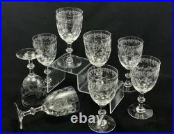 Verres à eau cristal Baccarat fleurs papillons Crystal glasses