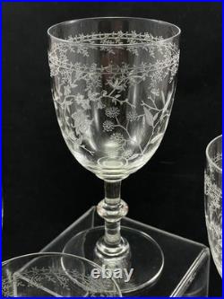 Verres à eau cristal Baccarat fleurs papillons Crystal glasses