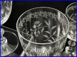 Verres à eau cristal Baccarat fleurs papillons Crystal glasses
