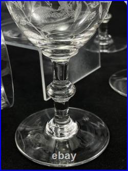 Verres à eau cristal Baccarat fleurs papillons Crystal glasses