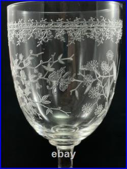 Verres à eau cristal Baccarat fleurs papillons Crystal glasses