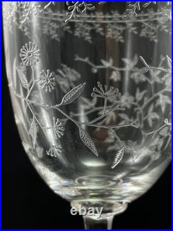 Verres à eau cristal Baccarat fleurs papillons Crystal glasses