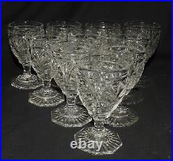 X10 Verres BACCARAT modèle AUMALE, h. 10 cm fin XIXème (TBE) tous signés CRISTAL