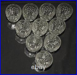 X10 Verres BACCARAT modèle AUMALE, h. 10 cm fin XIXème (TBE) tous signés CRISTAL