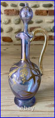 XIX ème Ancien Aiguière Pichet à liqueur cristal Baccarat Legras St Louis